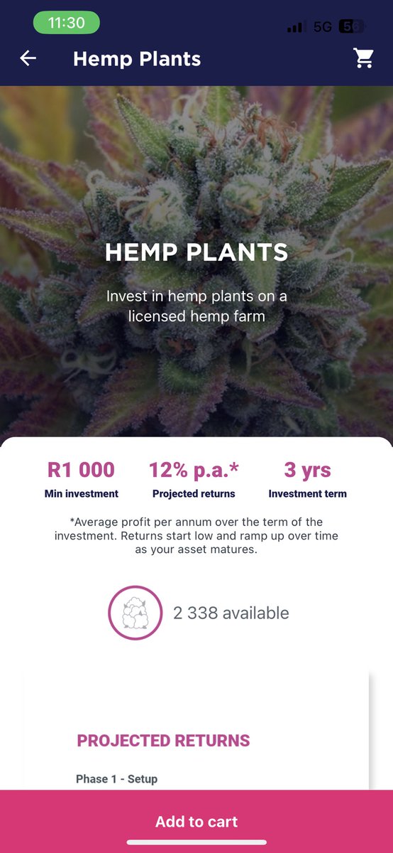 keletso_kv's tweet photo. Fedgroup has Pistachio Trees and Hemp Plants at 15% p.a and 12% p.a . Interesting https://t.co/wtEf8WK8rL