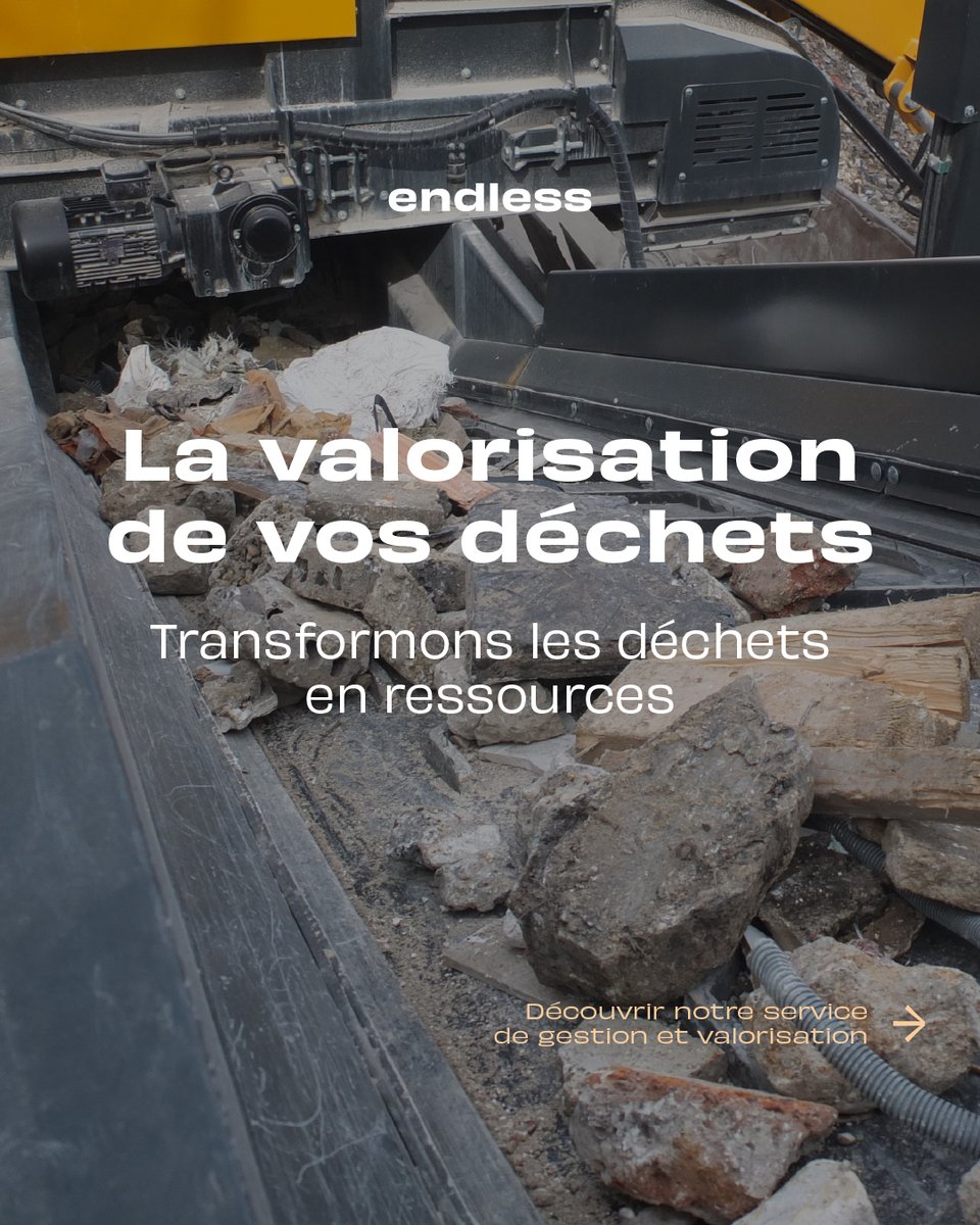 endless_groupe's tweet photo. EndLess, ce n’est pas uniquement que de la collecte sur chantier ! C’est aussi et surtout l’exploitation de deux centres de tri-massification sur lesquels nous gérons vos déchets dans le but de les valoriser (Bièvres 91 et Villetaneuse 93)
#btp #environnement #chantier #greentech https://t.co/9mJGzdltuB