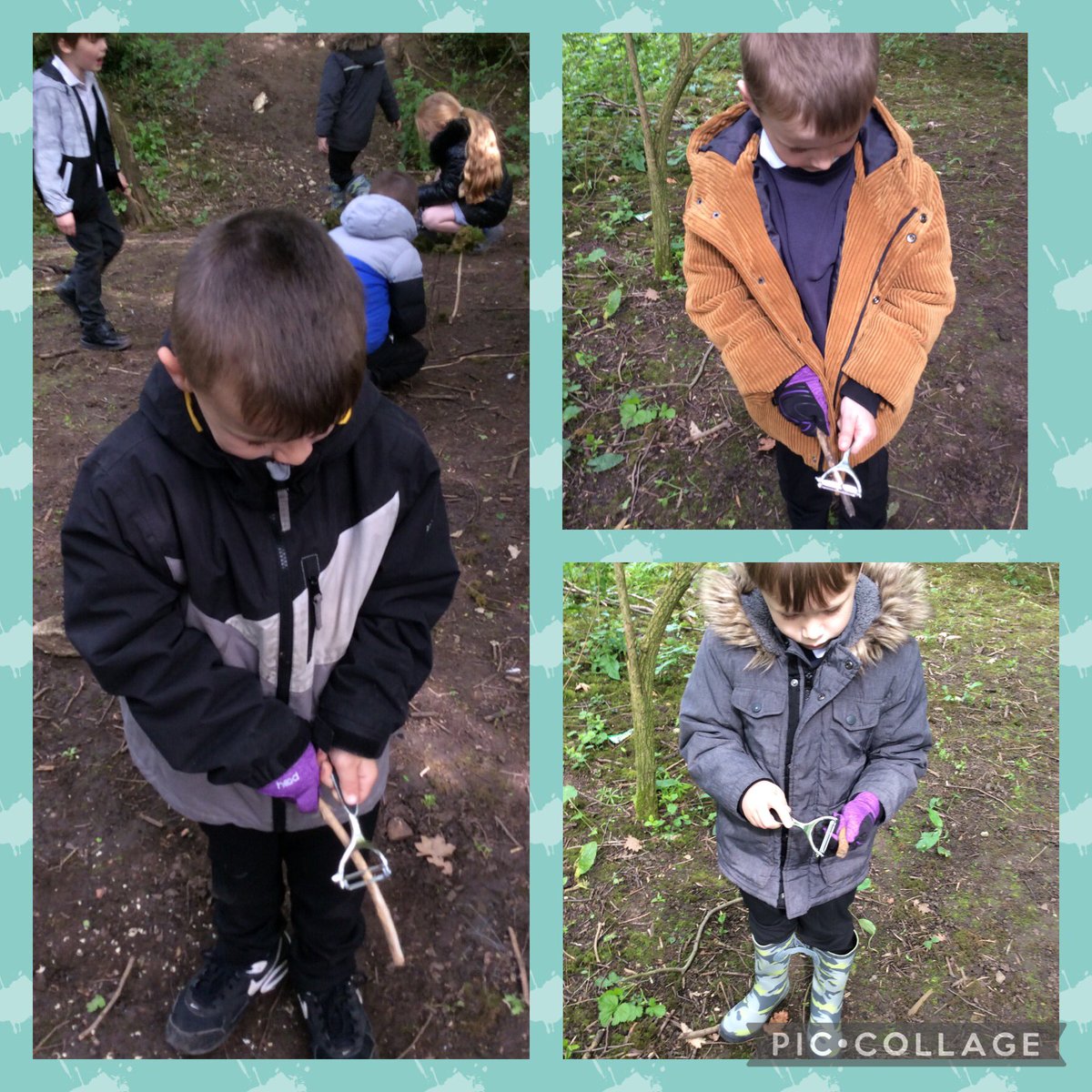 BandBschool's tweet photo. @BandBschool Yesterday in forest schools Team Aire continued their science learning about plants by using natural materials to build the parts of a plant. They also continued their tool skills.  @eboractrust #bandbscience #bandbforestschools https://t.co/wTsXiJphfT