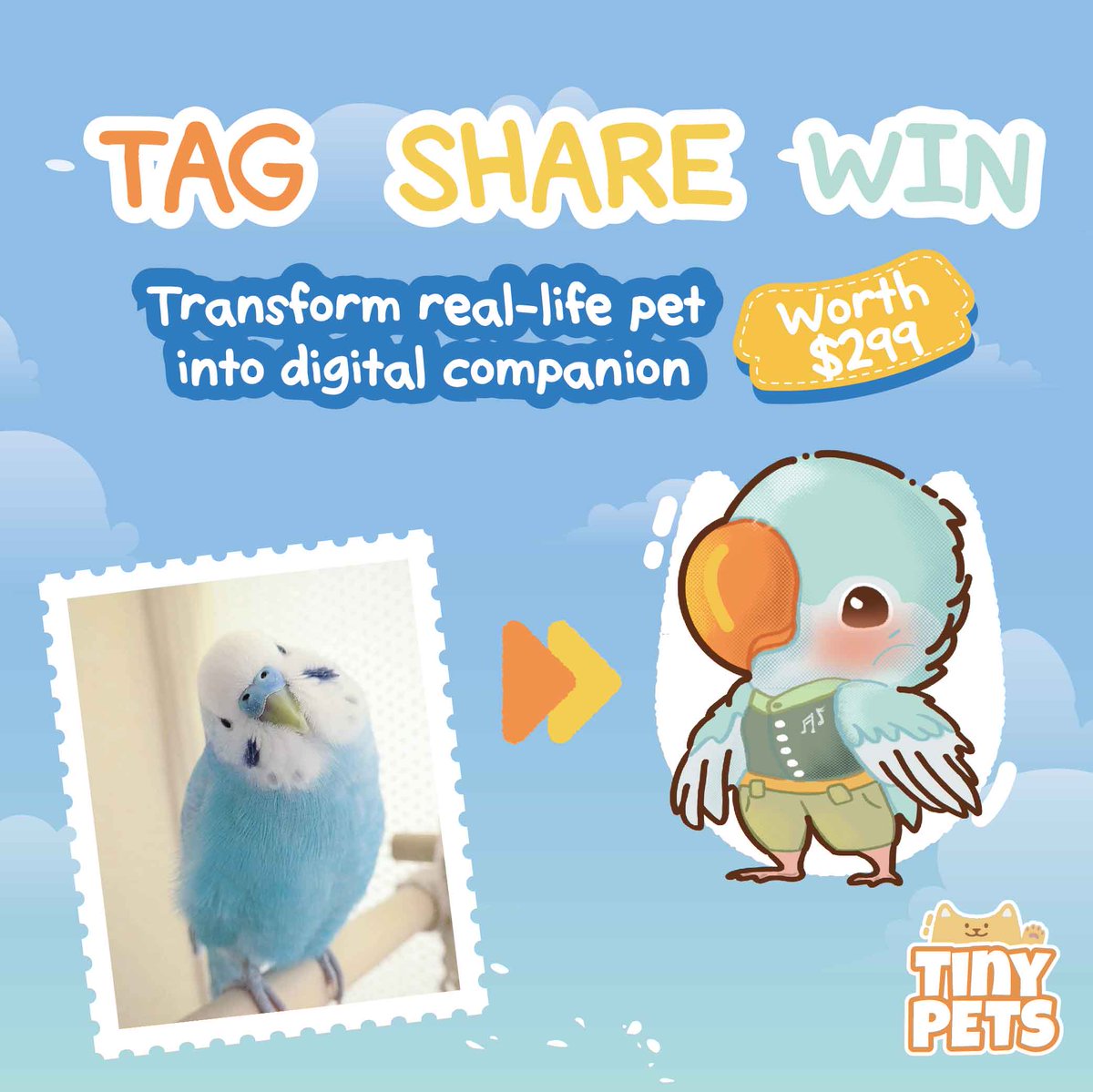TheTinyPets's tweet photo. 🎉🐾 Lucky Draw Giveaway! 🐾🎉

Stand a chance to transform your real-life pet into digital companion (worth S$299)! 🐶🐱💻

To participate:
1️⃣ Follow us
2️⃣ Like &amp; RT
3️⃣ Tag 2 fur-loving friends

Contest: 27 Apr - 7 May
Winner selection: 8 May
T&amp;Cs apply. https://t.co/Ri2IuBdIr3