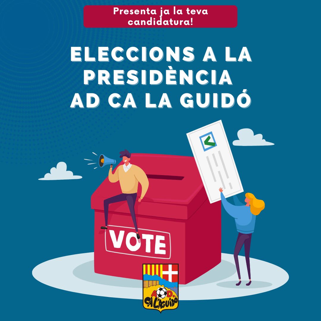 📣 CONVOCATORIA DE ELECCIONES A LA JUNTA DIRECTIVA DE LA AD CA LA GUIDÓ

Las candidaturas para las citadas elecciones deben presentarse en la sede de la sociedad o vía telemática en el plazo máximo de 30 días a contar desde el dia de hoy.

Blanes, a 26 de Abril de 2023