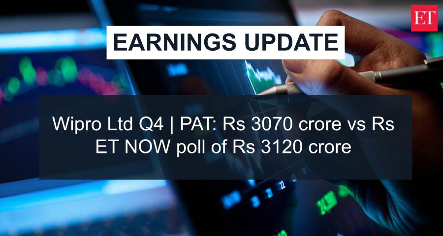 EconomicTimes's tweet photo. #WiproQ4 | PAT: Rs 3,070 crore vs Rs ET NOW poll of Rs 3,120 crore. 

#Earnings | #Wipro 

Full Report | https://t.co/h2Hjdpp50B https://t.co/ok8EyfyGwC