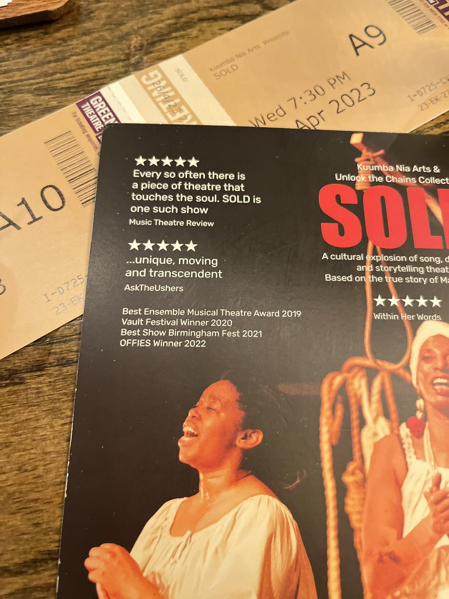 BlackHerStoryWk's tweet photo. So glad I caught this brilliantly mesmerising performance of #SOLD a retelling of #MaryPrince @GreenwichTheatr @kuumbaniaarts #colonialslavery #BERMUDA https://t.co/gonG0GEZd3