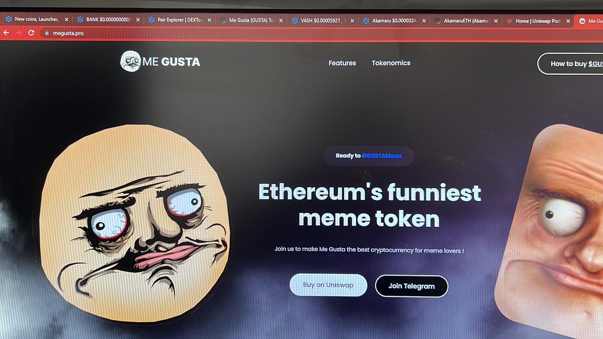 Shillers_Live's tweet photo. Found $VASH and $Akamaru a few minutes ago on dextools. 

Also waiting for $GUSTA to launch (checked the contract and it has a website already).

Don’t mean much, but for 👻Degenland👻 it does 😹.

What do you think guys? https://t.co/nPJLxslT66