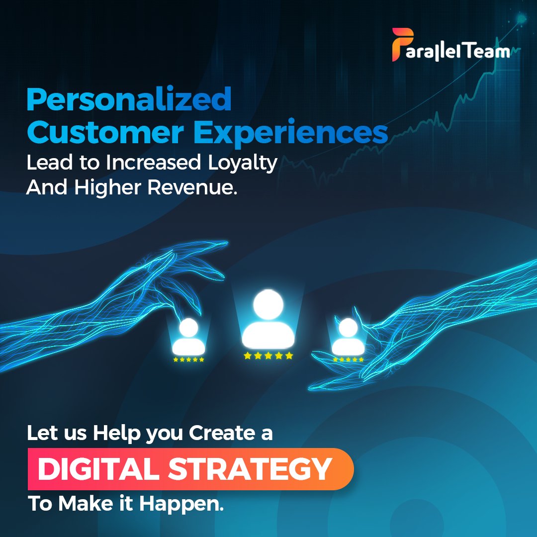 parallel_team's tweet photo. Personalized customer experiences lead to increased loyalty and higher revenue. Let us help you create a digital strategy to make it happen. #customerexperience #personalization #digitaltransformation #parallel_team https://t.co/jgUgaYGQO8