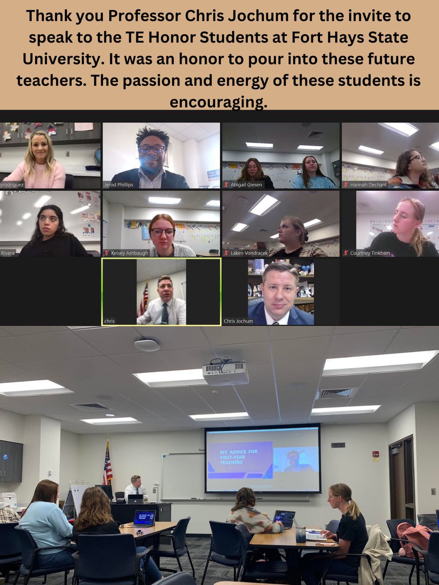 I had a great time connecting with future teachers. It’s great to see students in education programs that are hungry to be the best! Thank you once again @jochumcj for the opportunity @TheSFGabides @FHSUteachered #fhsu #tigerteachernation #changingthenarrative
