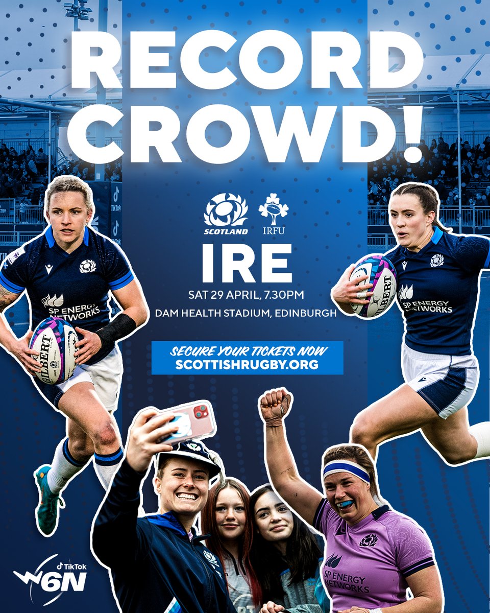 Scotlandteam's tweet photo. RECORD-BREAKING 💙

Be part of history with over 4,000 others 🏴󠁧󠁢󠁳󠁣󠁴󠁿🏟

🎟 https://t.co/VWkEU8ABp9 https://t.co/3sCsA5qzWr