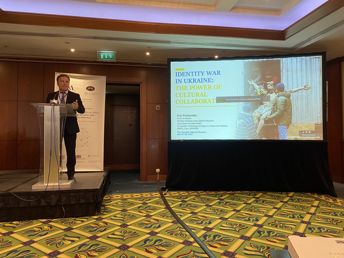 CultureinCrisis's tweet photo. Kicking off our afternoon is Dr. Ihor Poshyvailo, Director General of the @MaidanMuseum, Vice-Chair of @icomdrmc and Co-founder of Heritage Emergency Response Initiative (#HERI), Ukraine 🇺🇦 

His presentation is on "Identity War in Ukraine: the Power of Cultural Collaboration" https://t.co/YiCrE1Y2nM