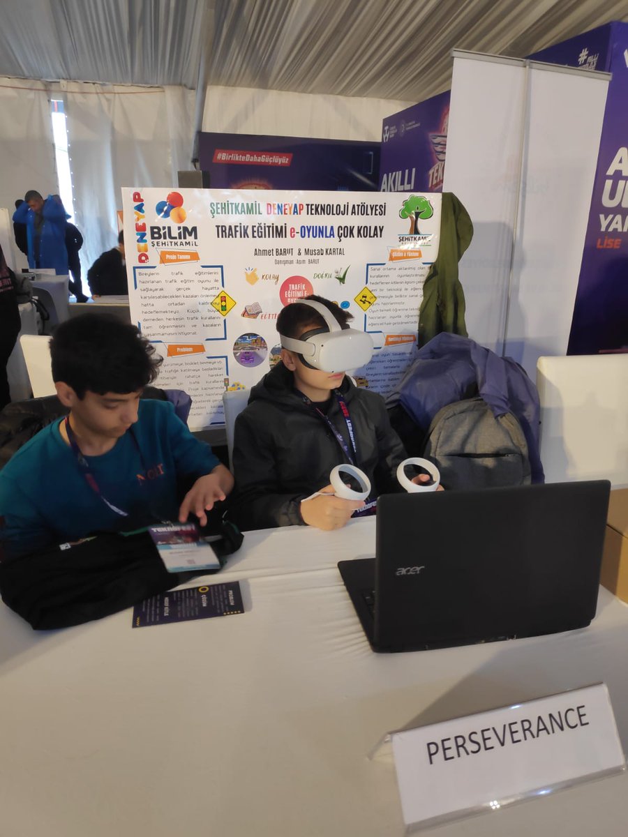 SehitkamilBel's tweet photo. Bilim Şehitkamil Deneyap Atölyesi öğrencilerimiz, Ahmet Barut ve Musab Demiray Perseverance takımı olarak hazırladıkları projeleriyle yerlerini aldılar. 🚀

#Teknofestte biz de varız...

 #TEKNOFEST2023 https://t.co/2802lWXEeg