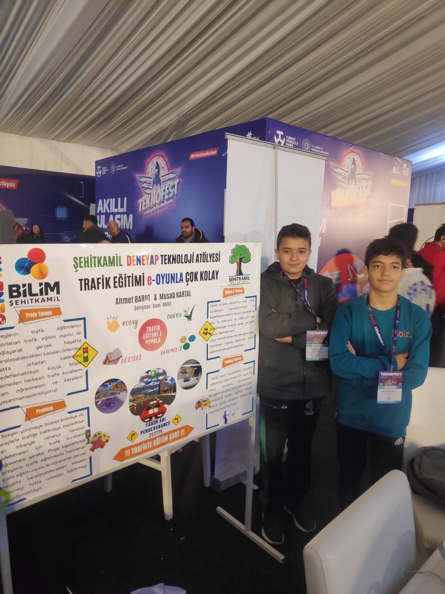 SehitkamilBel's tweet photo. Bilim Şehitkamil Deneyap Atölyesi öğrencilerimiz, Ahmet Barut ve Musab Demiray Perseverance takımı olarak hazırladıkları projeleriyle yerlerini aldılar. 🚀

#Teknofestte biz de varız...

 #TEKNOFEST2023 https://t.co/2802lWXEeg