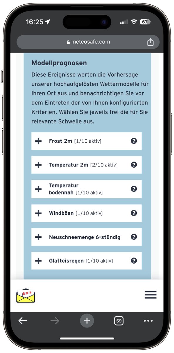 Meteosafe's tweet photo. Ob "Blümchenalarm" oder "Hurra, Frühling" - es gibt neue Ereignistypen für die vorhergesagte Temperatur aus unseren hochaufgelösten Wettermodellen mit Benachrichtigung zur Planung von Gartenaktivitäten oder die Frage nach der Übergangsjacke.

https://t.co/feVuniOOor https://t.co/w3nTbccAQs