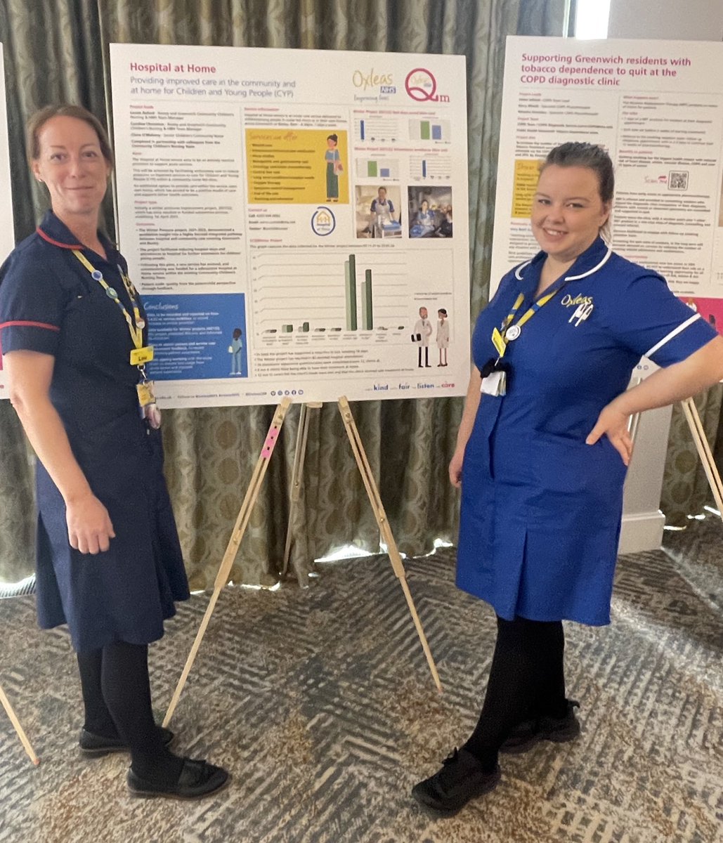 Our wonderful ⁦@oxchildnurses⁩, Ashley and ⁦@AxfordLou⁩, presenting Hospital at Home - children’s community nursing services #GreatOutOfHospitalCare #WeAreQuality ⁦@OxleasQM⁩ ⁦⁦@abimfadipe⁩ ⁦⁦@Vicky362174⁩ ⁦@TobiasHill84⁩ 👏👏