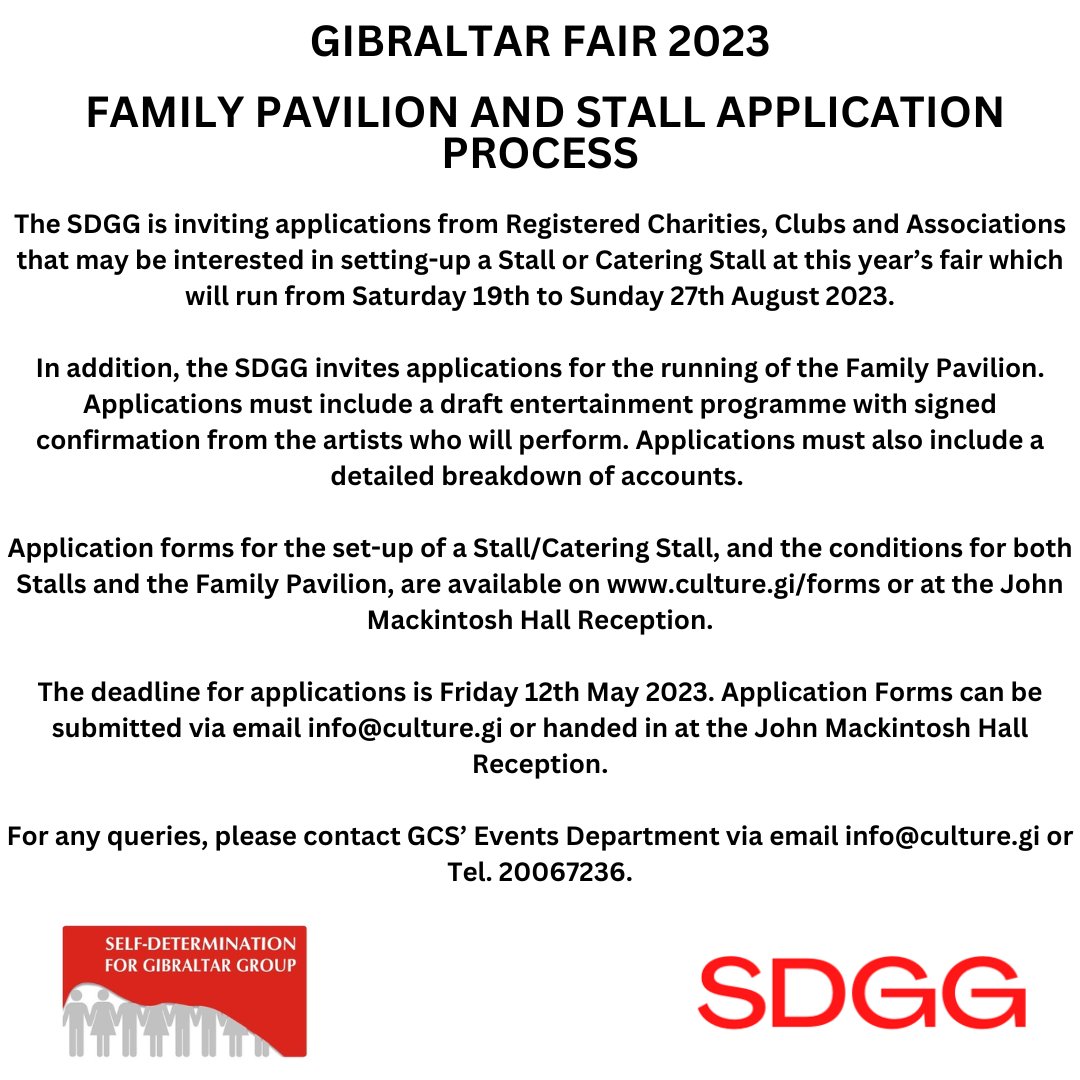 GibCulture's tweet photo. Gibraltar Fair 2023 - Family Pavilion and Stall Application Process https://t.co/I8wvW7n95c