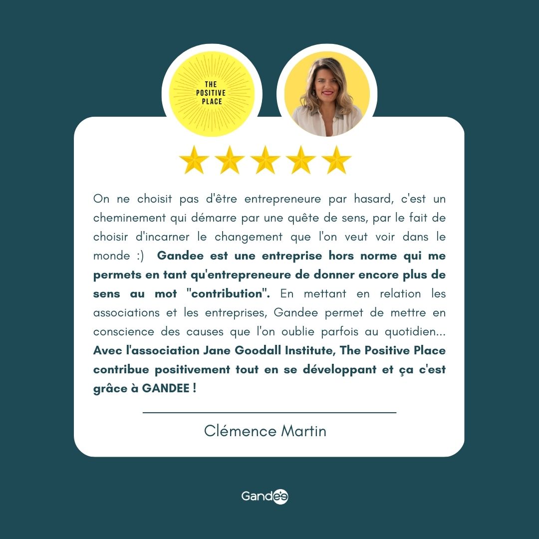 GandeeDoGooders's tweet photo. Un grand merci à Clemence Martin de The Positive Place pour son témoignage ! ❤️
Chez Gandee, nous sommes convaincus que les entreprises ont un rôle à jouer pour un monde meilleur ! 🌍💪
#thepositiveplace #positiveplace #janegoodall #janegoodallinstitute #bio https://t.co/fzHjdhkmYS