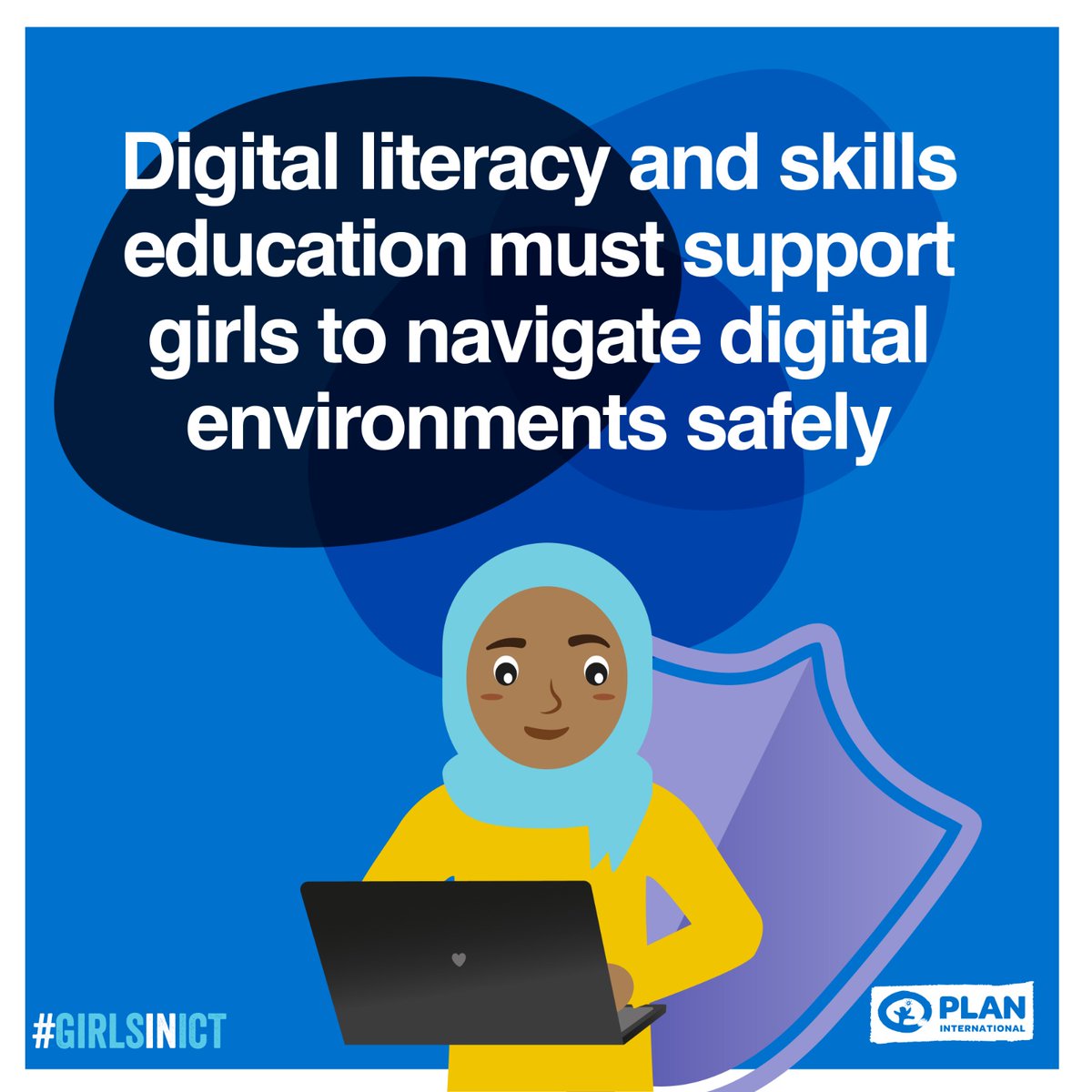 'Girls deserve to navigate the digital world safely and confidently! Let's prioritize digital literacy and skills education that supports them. #GirlsWhoCode #SheCanSTEM #DigitalSkillsForHer #GirlsInTech #WomenInSTEM'