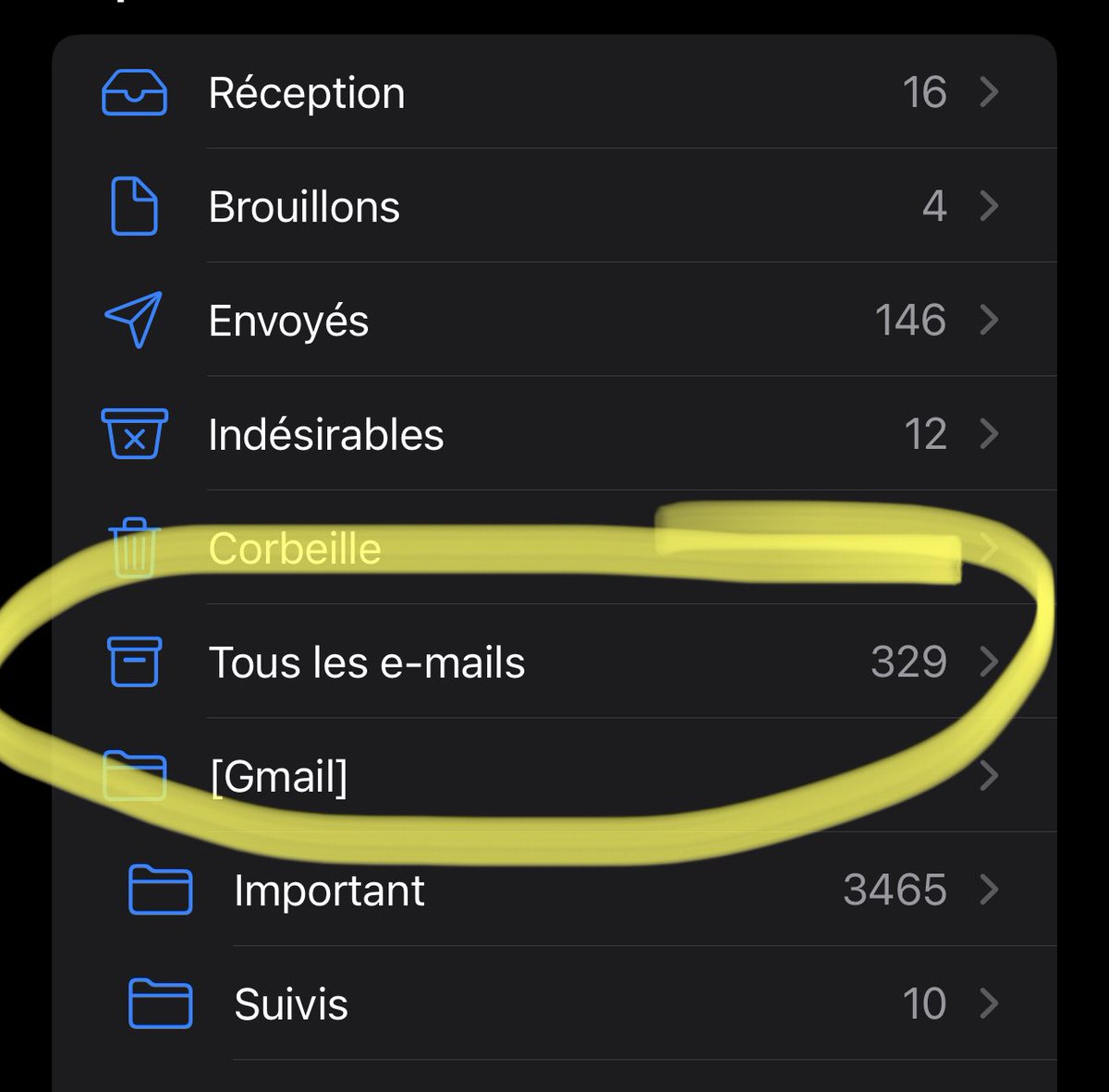 GaBenre's tweet photo. @annedubndidu Tu vas dans le dossier Tous les e-mails et tu vas le retrouver normalement https://t.co/jHh5hfKRDr