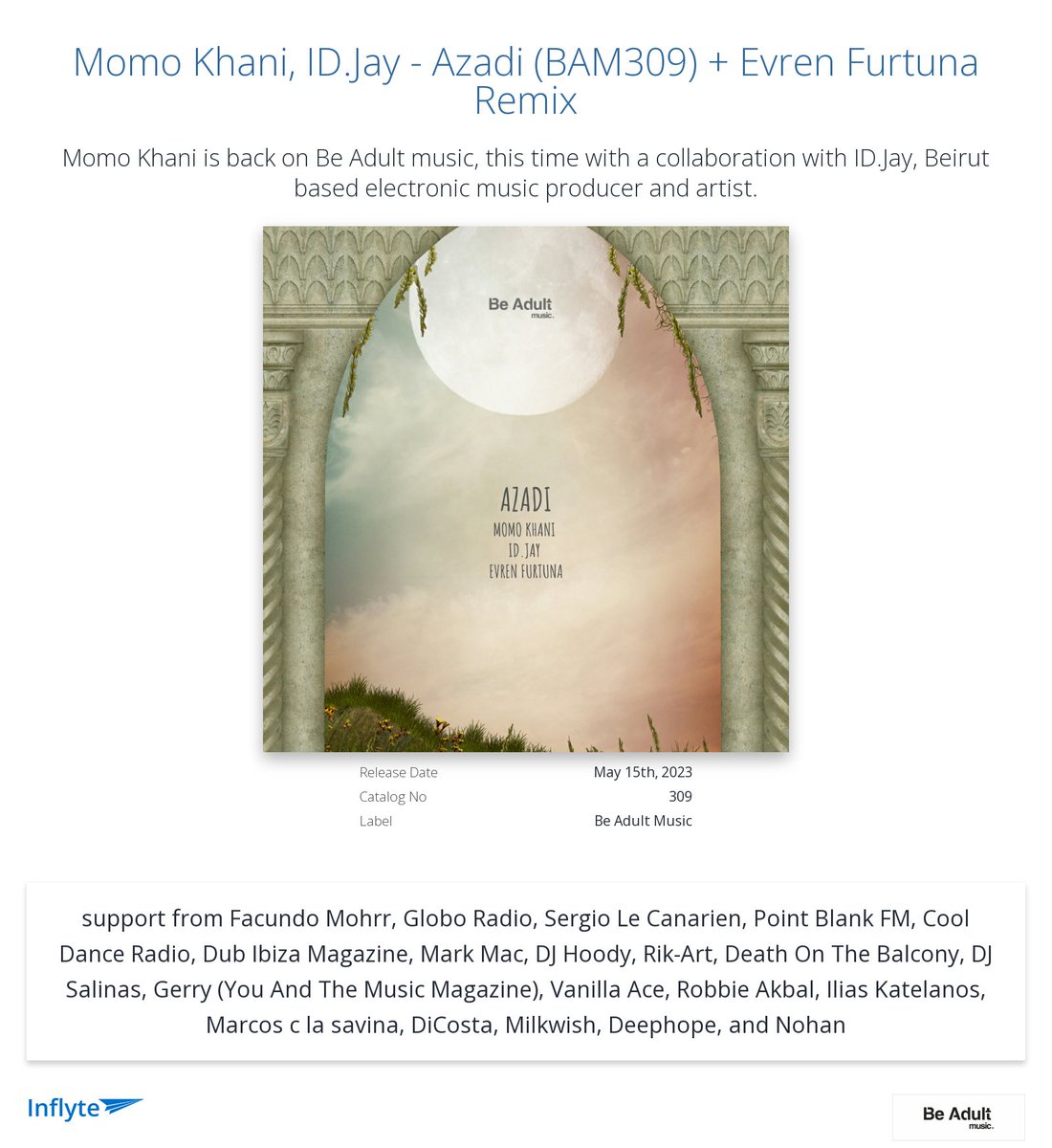Cheers <a href="/MarkPaulDOTB/">Death on the Balcony</a> for the review "nice Evren remix!"
inflyteapp.com/r/ntejdm