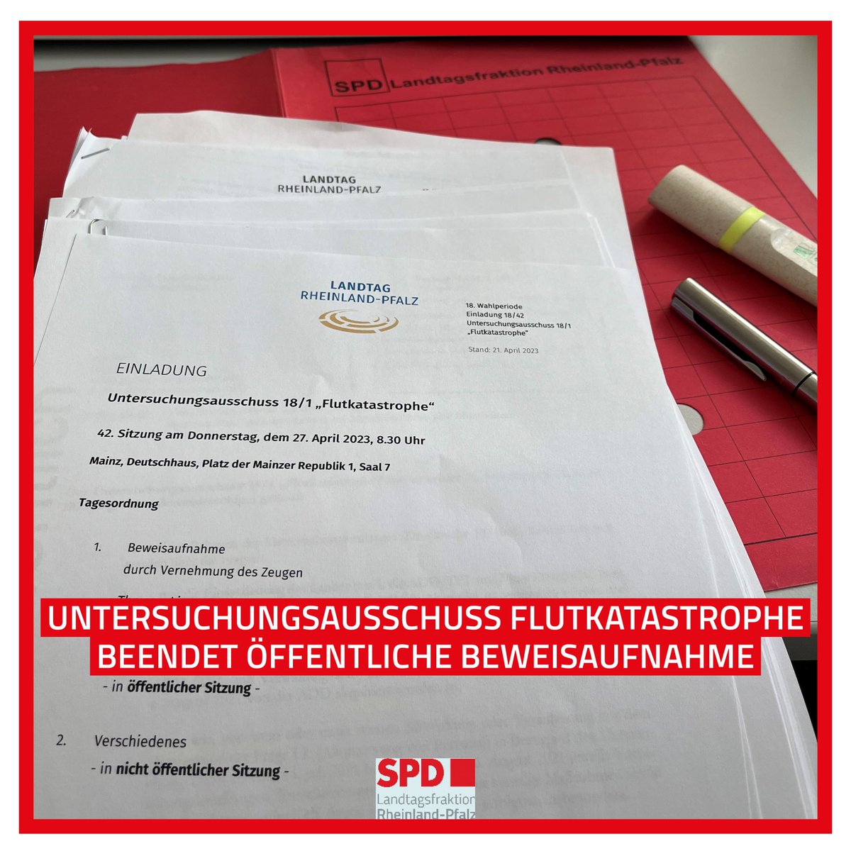 Nach Sitzung 42 hat der #Untersuchungsausschuss #Flutkatastrophe einstimmig beschlossen, die öffentliche Beweisaufnahme zu beenden. Unser Obmann <a href="/nico_steinbach/">Nico Steinbach</a> zieht ein erstes Fazit und betont die Ernsthaftigkeit, mit der gearbeitet wurde. 

Mehr hier: spdfraktion-rlp.de/presse/mitteil…
