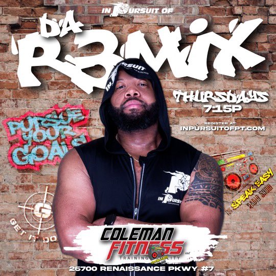 🚨NEW CLASS ALERT🚨 

🗓️ Starting Thursday, May 11, 2023 🎉🎉

What happens when you combine #PUSH with #BootyBuilder along with 18 consecutive years of experience in the fitness industry creating and trendsetting!? You get…..

🗣️🗣️ “Da R3Mix‼️
👨🏽‍💻 inpursuitofpt.com