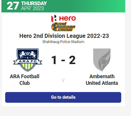 Kshanik02's tweet photo. #IndianFootball #hero2ndDivision

A stoppage time winner by Shravan Shetty ensured a massive win for AUAFC as they finish their group stage topping their group ahead of ARA FC!

Steven Dias and his boys are cooking in the Hero 2nd division league 🤩🔥 https://t.co/sAuqdInjqJ