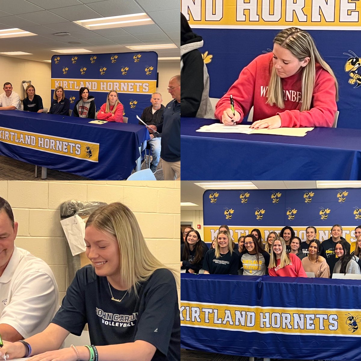 KLSDSupt's tweet photo. Congratulations to Natalie Glowe (John Carroll) and Ava Golem (Wittenberg) on their signings to continue their volleyball careers at the next level.  These schools are getting amazing volleyball players but even better people. #hornetpride https://t.co/qdftLwUwR8