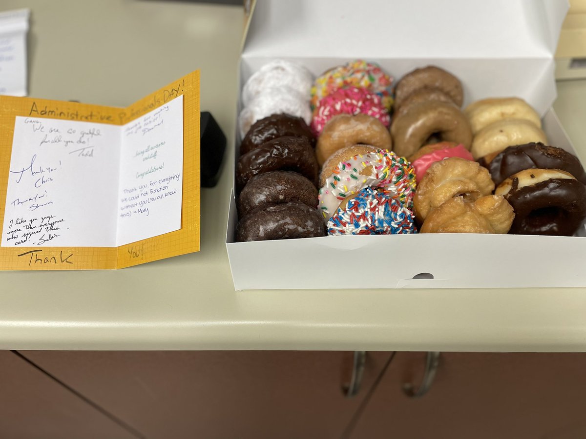 toddgthompson's tweet photo. So… we are a day late to celebrate Administrative Professional’s Day, but we didn’t have our staff to tell us when it was and what to do.  

#thankyou #Adminstrativeprofessionalsday https://t.co/peCcDREdln