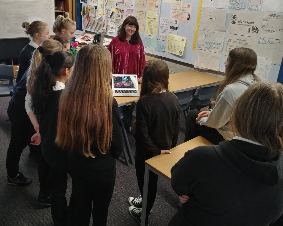 GirvanEnglish's tweet photo. S1 &amp; S2 drama club pupils had a fantastic morning working with Eve from @traversetheatre on their #ClassAct project. Definitely some budding writers and performers among them! https://t.co/orApXHLXVJ