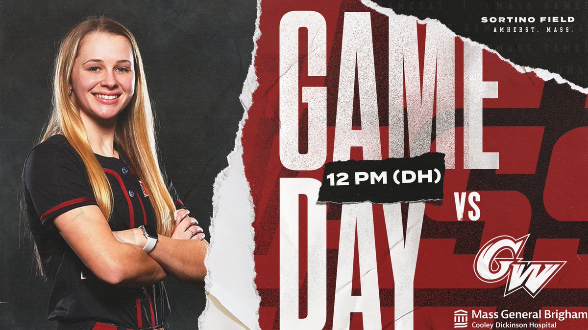 UMassSoftball's tweet photo. FRIDAY GAMEDAY!! 🙌

Presented by @MassGenBrigham 

🆚 @GW_Softball 
📍 Amherst, Mass. (Sortino Field)
⏰ 12 p.m. (DH)
📊 https://t.co/ueW4Vz9X98 (Game 1) / https://t.co/PzNMfyoQkF (Game 2)

#Flagship 🚩 https://t.co/TItuWoOx8M