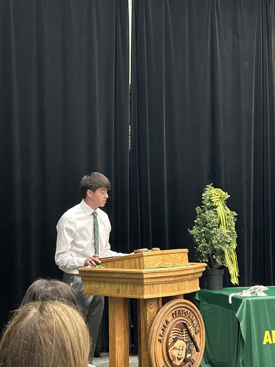 Congratulations to nephew #3 Jackson for being sworn in as the new Student Council president at Alma High School!!!