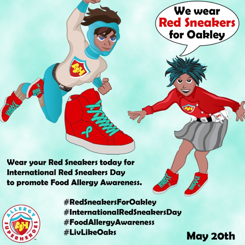 We (& our characters!) are wearing red sneakers in honor of Oakley Debbs for #InternationalRedSneakersDay. Oakley's family works tirelessly to honor his legacy & spread #FoodAllergyAwareness so no one else suffers the loss they did. @Oakley_Red
#RedSneakersForOakley
#LivLikeOaks