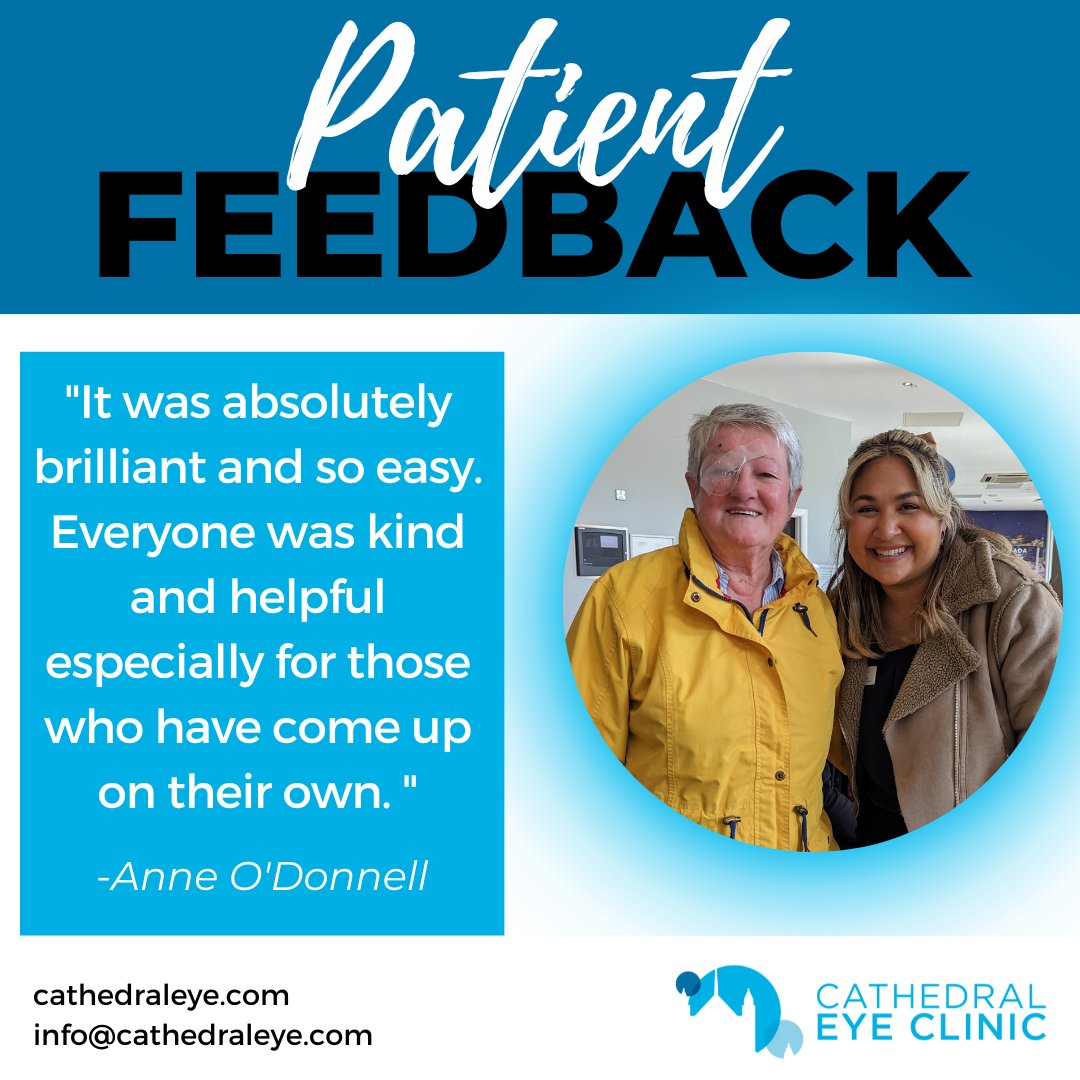 Anne recently came on the Co. Kerry bus for Cataract Treatment

She said ‘It is too long a wait on the HSE waiting list. Cathedral Eye Clinic was recommended to me and I also highly recommend.’

cathedraleye.com/cross-border/