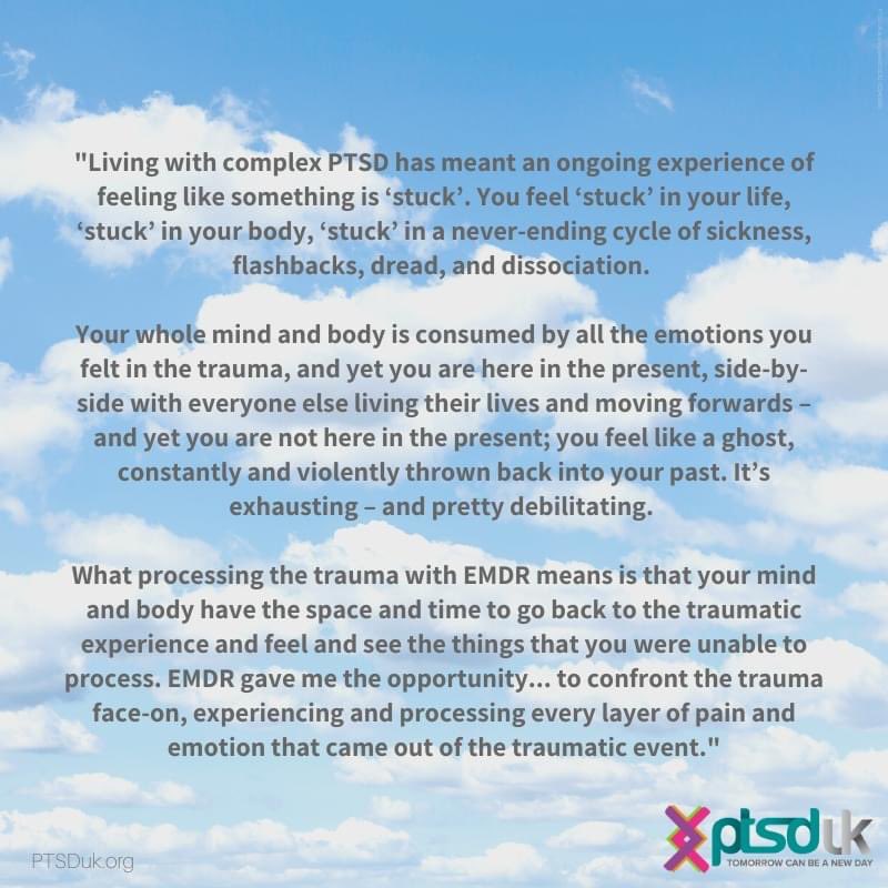 Thank you to PTSD UK for sharing my latest blog post: 'Healing from Complex PTSD: My Experience with EMDR Therapy.' 

ptsduk.org/case-study-emd…

#mentalhealth #mentalhealthawareness #ptsd #cptsd #ptsdrecovery