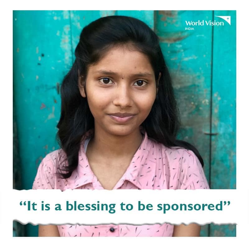 "Every day I am so happy when I go to school for I am the first girl in my family to get into high school,” says Kirti. Sponsorship works miracles in the lives of children. Thank you for sponsoring children. To know more pls check worldvision.in