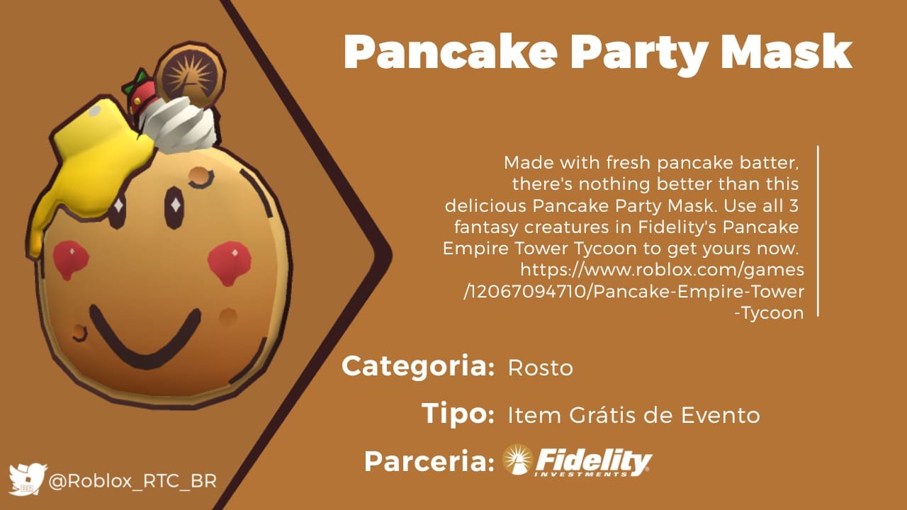 RTC em português  on X: NOVO ITEM GRÁTIS: No Pancake Empire Tower  Tycoon, alimente 3 criaturas do seu tycoon com o YumYums. 🥞 ➤    / X