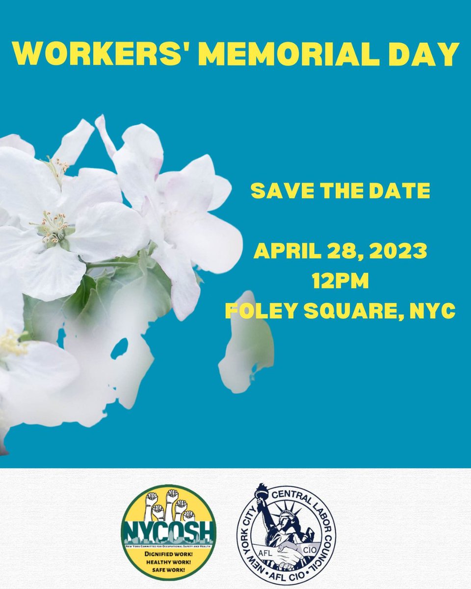 NRMA298's tweet photo. RT@The_AFM RT @CentralLaborNYC: TOMORROW, Friday, April 28, 12:00PM: Join us in Foley Square to commemorate the lives of workers we've lost and to renew the fight for strong safety &amp; health protections.

Let us know if you'll be there: … https://t.co/fWPr3AyQe9
