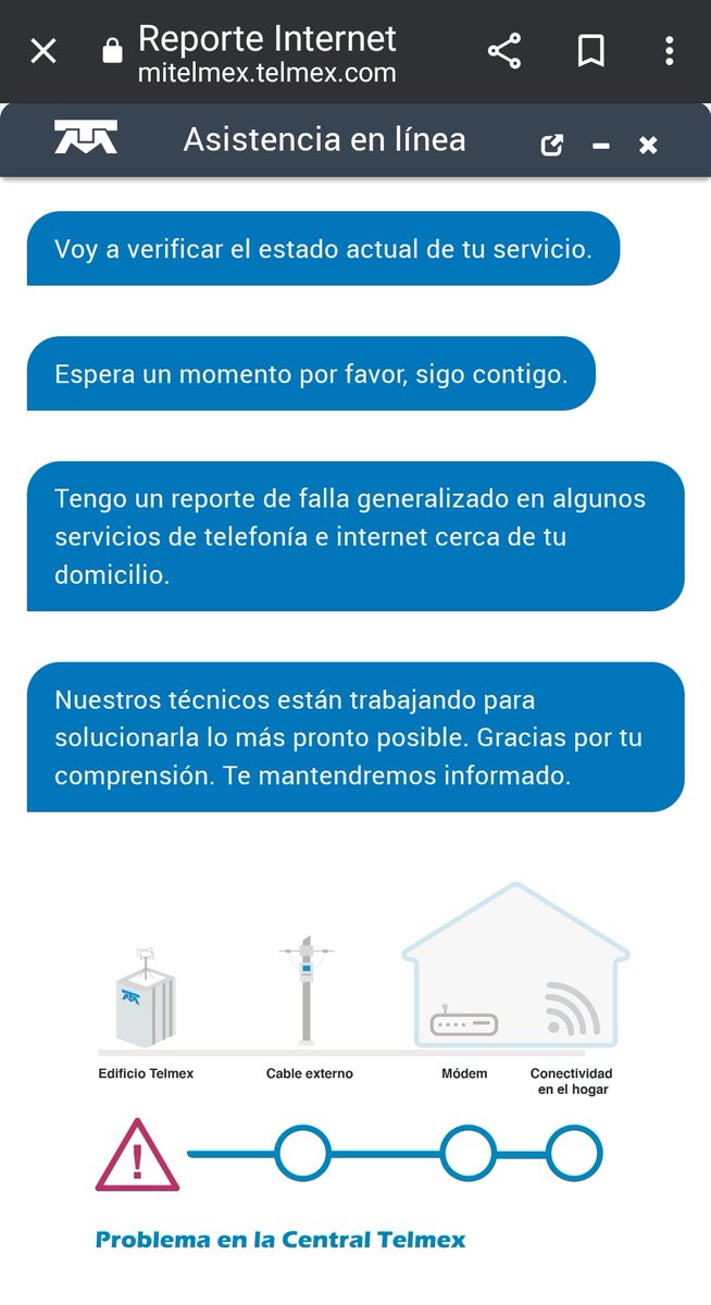 Año 2023: <a href="/TELMEXSoluciona/">Telmex Soluciona</a> sigue siendo la peor opción para contratar un servicio.

No te dejan reportar, porque hay una falla generalizada y ya "la están atendiendo", 4 días de no tener Internet, y no he visto a un solo empleado de la compañía cerca "trabajando"
