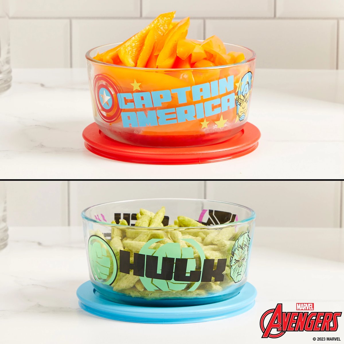 Avengers, assemble! Calling all heroes, villains, and everyone in between. These Pyrex Avengers Storage containers are perfect for storing even the most super of snack needs. Shop now: bit.ly/41lpWK1