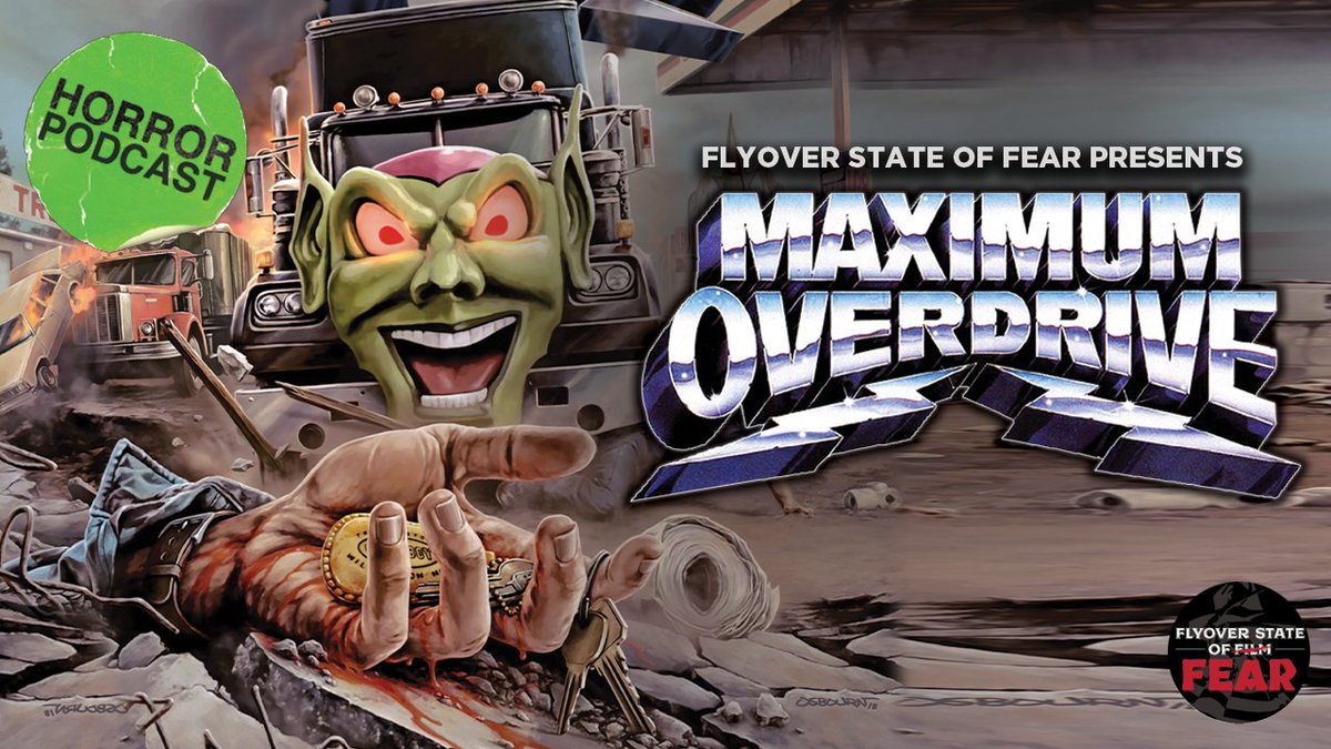 FlyovaStateFear's tweet photo. 🚨NEW EPISODE🚨
Join us to talk about the @StephenKing, cocaine fulled fever dream of a movie, Maximum Overdrive. We talk AC/DC, Green Goblins and why this movie kinda works...?🤷♂️
#HorrorMovies #podcast #horror
https://t.co/BjMQrj59yY https://t.co/6DAr5zPy4E