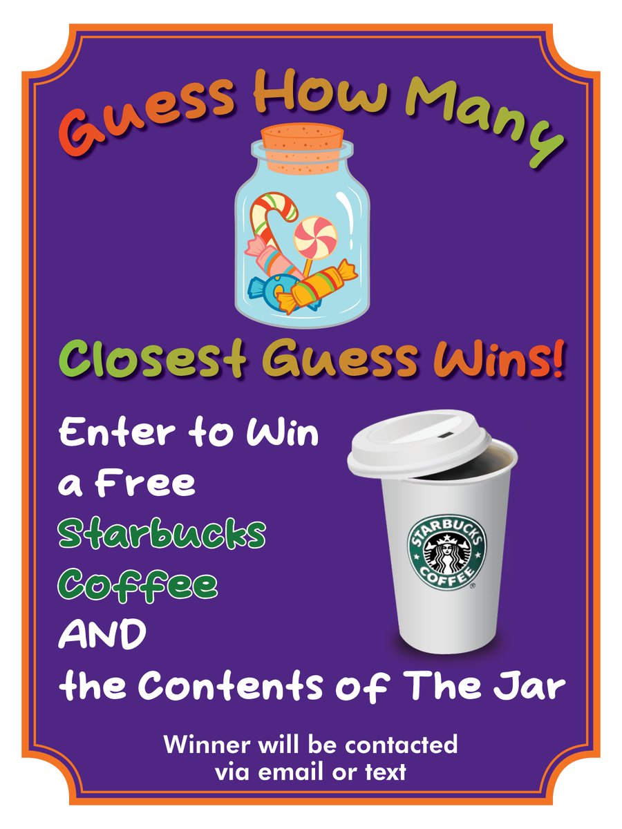 Students, finals week is approaching, so run to Torreyson Library to enter our "Guess How Many" contest! The closest guess wins the contents of our candy jar AND a voucher for a free coffee or drink at Starbucks. See our candy jar and entry sheet on the table near Starbucks.