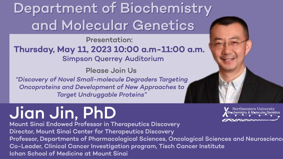 Join us today for the BMG Seminar Series Speaker Jian Jin! Hosted by Lu Wang. <a href="/LuWangLab/">Lu Wang_Northwestern U</a> #Discovery #protein #epigenetics #medicalresearch <a href="/NUFeinbergMed/">Northwestern Feinberg School of Medicine</a> <a href="/IcahnMountSinai/">Icahn School of Medicine at Mount Sinai</a> <a href="/TischCancer/">The Tisch Cancer Institute</a>