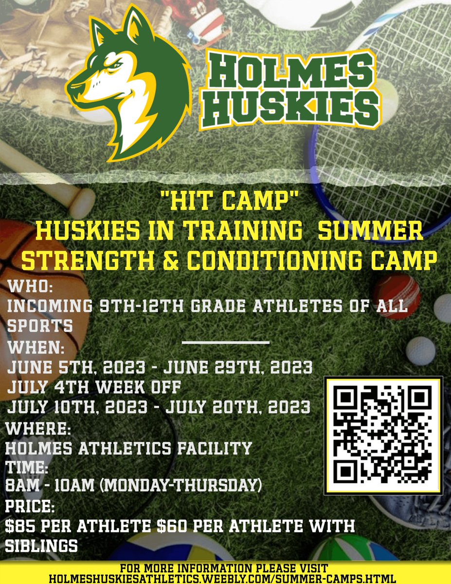 ‘HIT CAMP’ is right around the corner Husky community. See flyer below on camp information & how to register. #HFND #1Pack1Goal