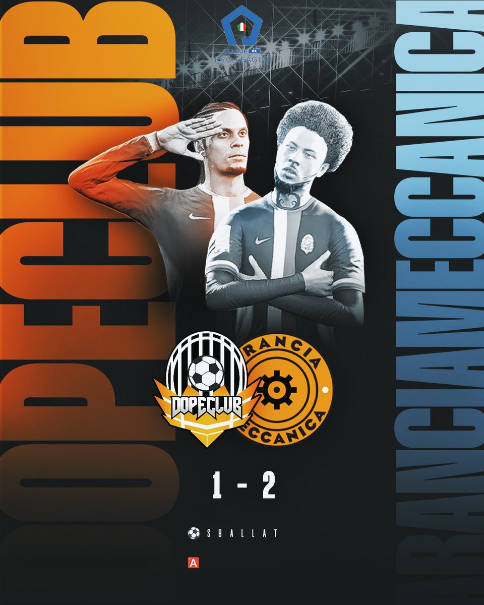 Dope Club (@d8peclub) on Twitter photo ๐ FULL TIMEโซ
๐ @aranciameccanica
๐ <a href="/proleagueitalia/">ProLeague Italia</a>
๐ฅ 1๏ธโฃ-2๏ธโฃ
#letsgodope ๐ FULL TIMEโซ
๐ @aranciameccanica
๐ <a href="/proleagueitalia/">ProLeague Italia</a>
๐ฅ 1๏ธโฃ-2๏ธโฃ
#letsgodope