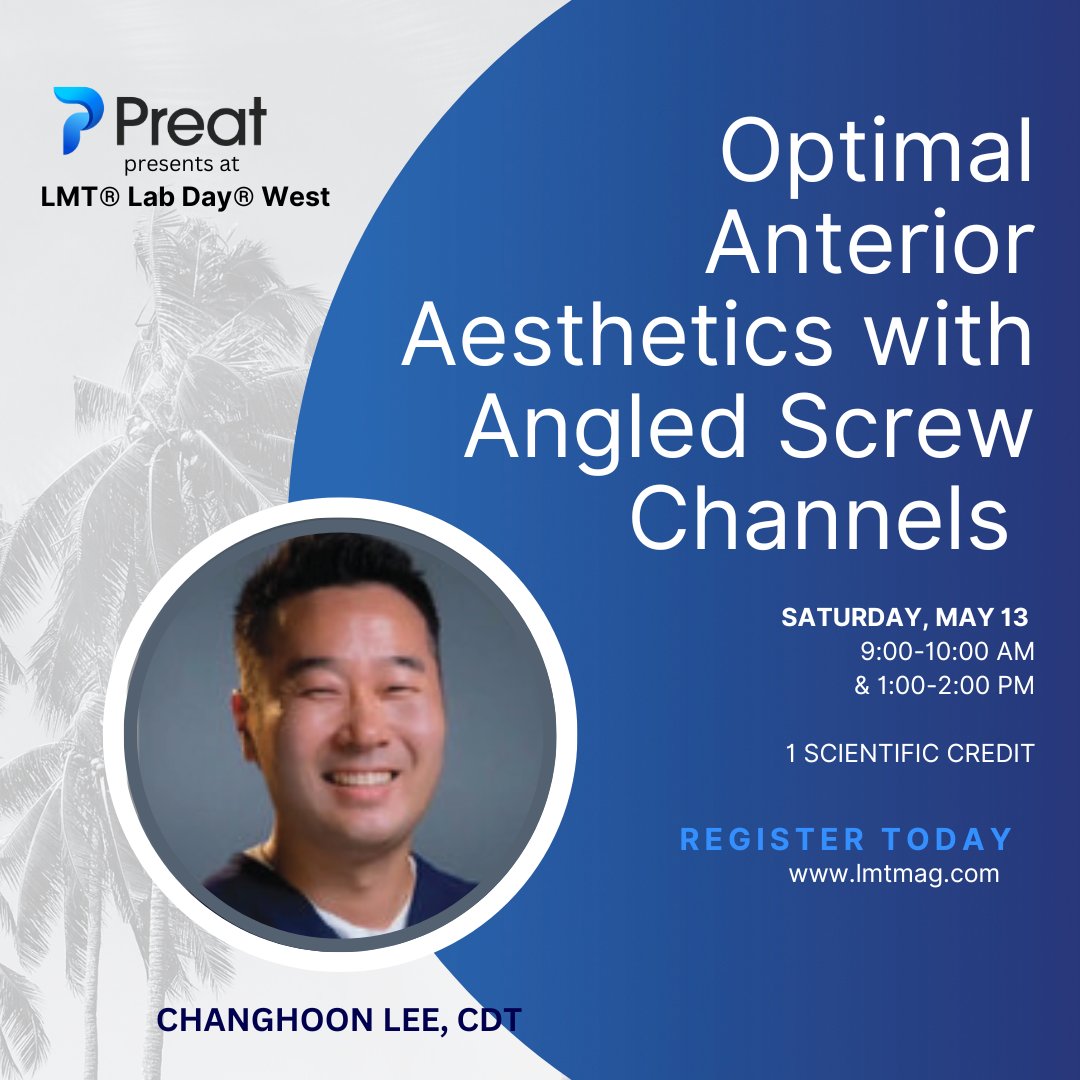 Check out ChangHoon's seminar at Lab Day West, covering complex all-on-4 cases using Angled Screw Channel abutments that help create esthetic solutions. Challenging single-unit anterior cases are also covered using Angled Screw Channel abutments. 
bit.ly/41KV061