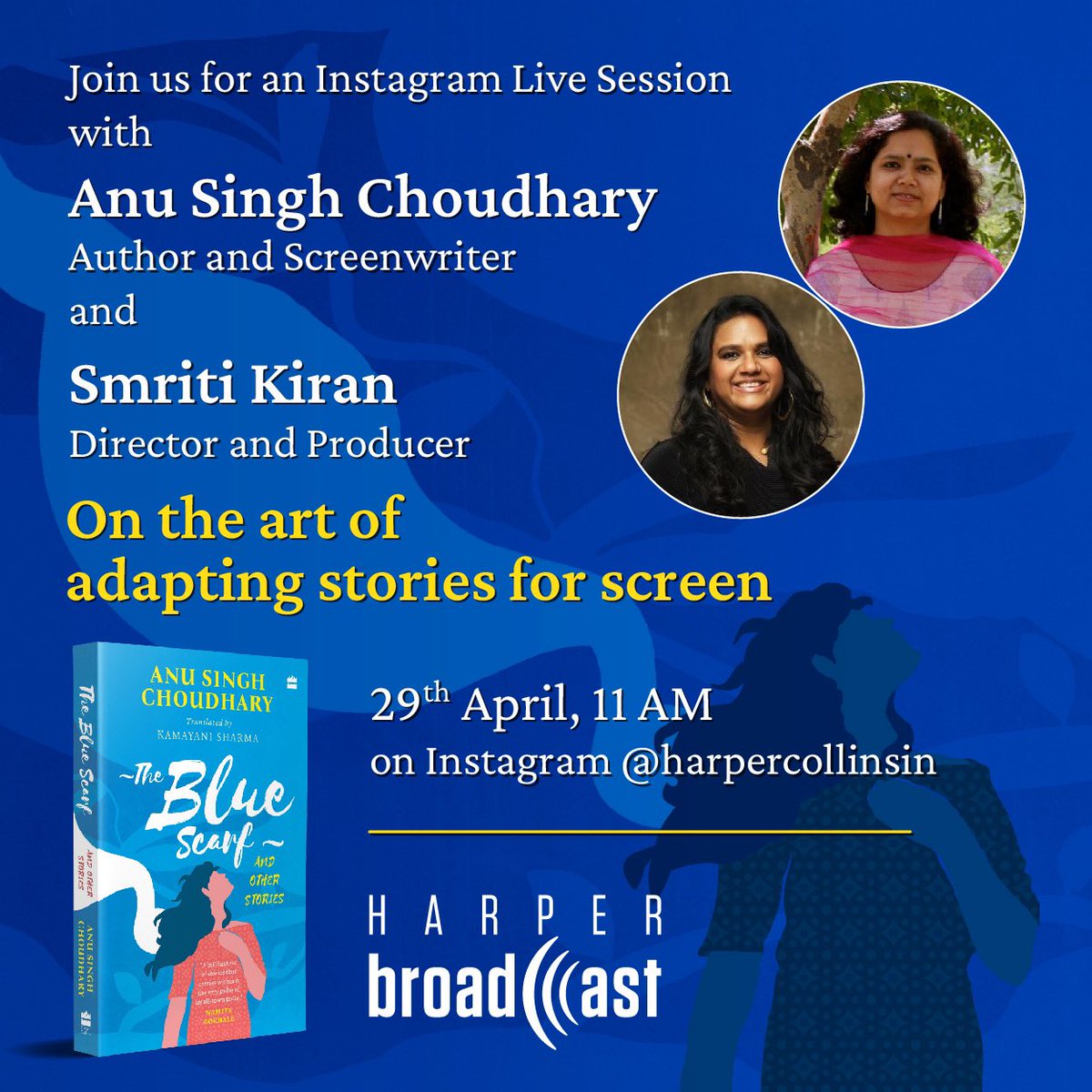 Unravel the layers of storytelling for screens in this promising conversation with @anusinghc and @smritikiran!

They will be talking about adaptations, screenwriting and the magic of stories travelling from #BooksToScreen! 

@anusinghc is also the guest curator for this month’s