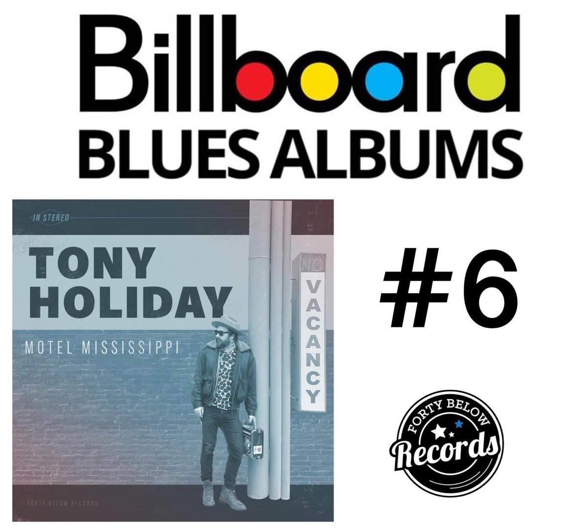 Forty Below Records (@40belowrecords) on Twitter photo Congratulations on making The <a href="/billboardcharts/">billboard charts</a> , Tony Holiday! We are real proud! Listen or pick up your copy on vinyl and CD here - fortybelow.ffm.to/motelmississip… Congratulations on making The <a href="/billboardcharts/">billboard charts</a> , Tony Holiday! We are real proud! Listen or pick up your copy on vinyl and CD here - fortybelow.ffm.to/motelmississip…