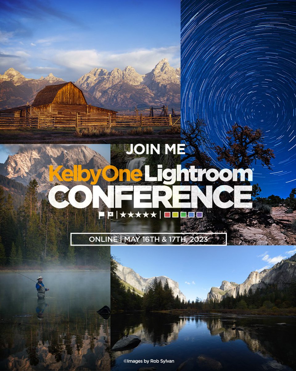 I hope you’ll join me and 11 other world class instructors for 2 days packed with Lightroom Classic, Lightroom, and even a little Photoshop! The Lightroom Conference is May 16&amp;17. More info and registration: kelbyonelive.com/lightroom-conf…