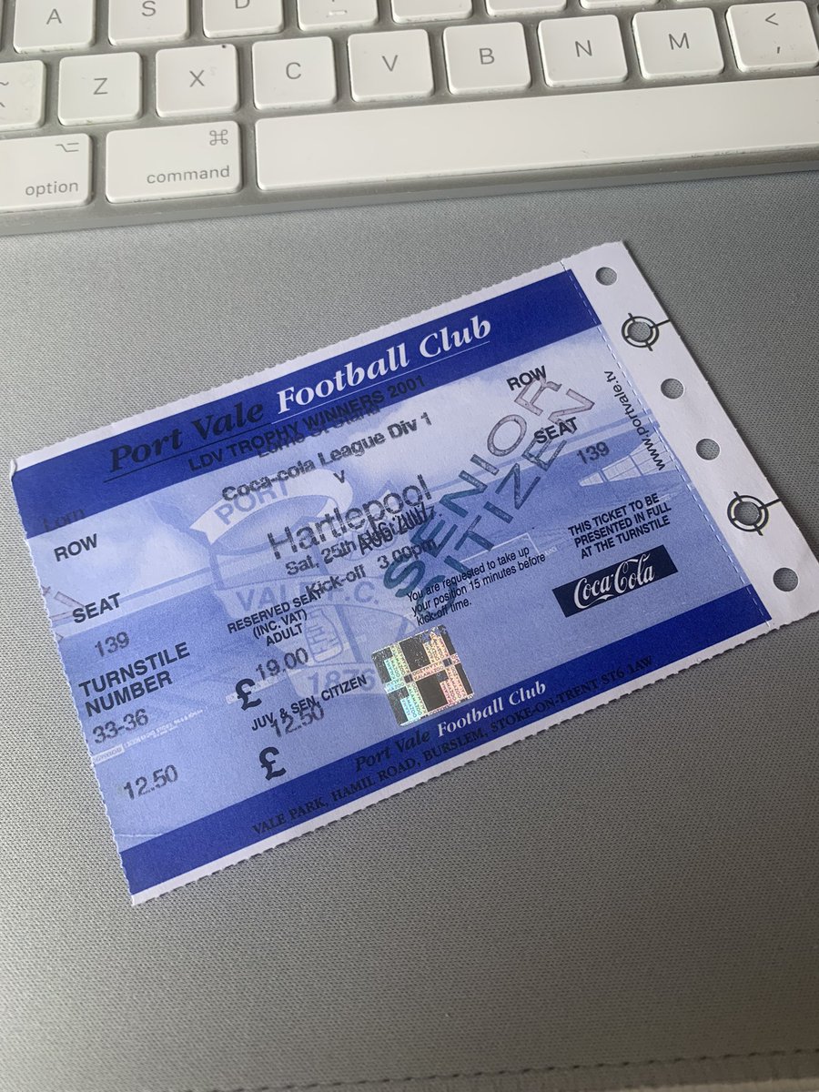 pag_design's tweet photo. Searching through some of my things and found a ticket from August 2007! Hartlepool at home. I would have only been 10, and I used to go to every game with my grandad https://t.co/HF6N3NSM27