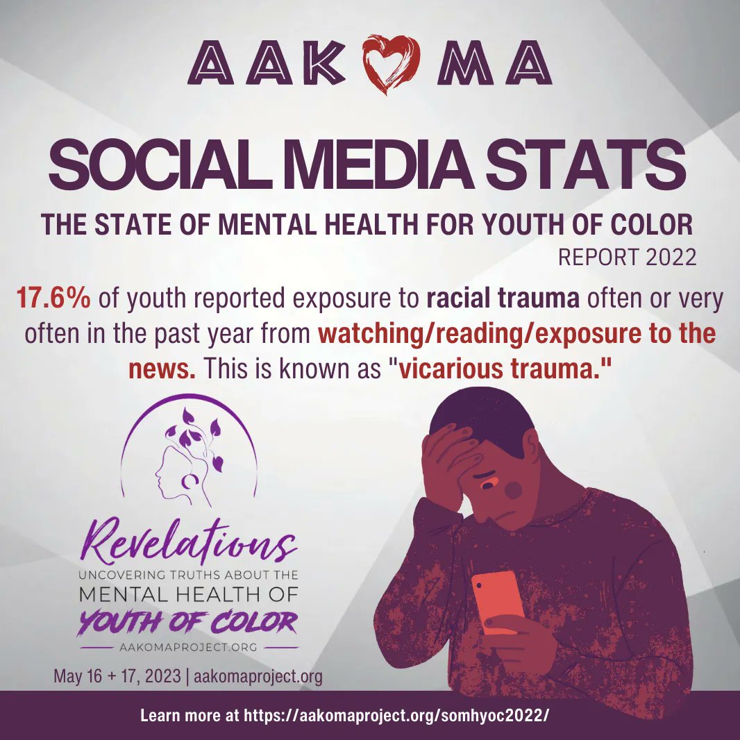 AAKOMAProject's tweet photo. Have you ever heard of ""vicarious trauma""?
#mentalhealth #youthofcolor #AAKOMAproject #lovelightscience #optimalmentalhealth #mentalhealthresearchandcareforall #groundedinscience #SOMHYOCreport #SOMHYOC #SOMHYOC2022 #socialmediastats #socialmediaoveruse #socialmediaaddiction https://t.co/axfy0XhD5x
