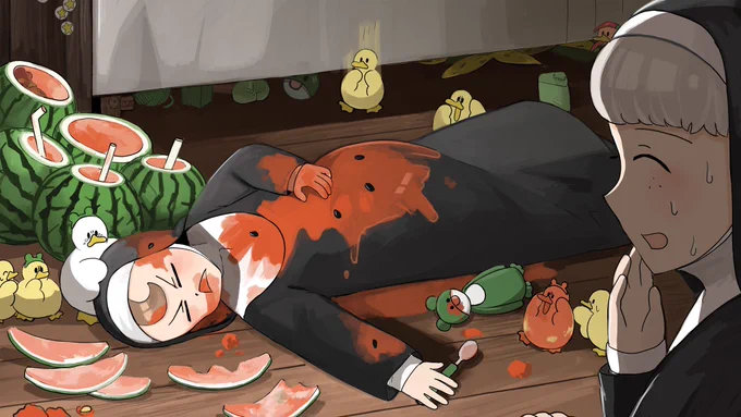She ate too much watermelon.
