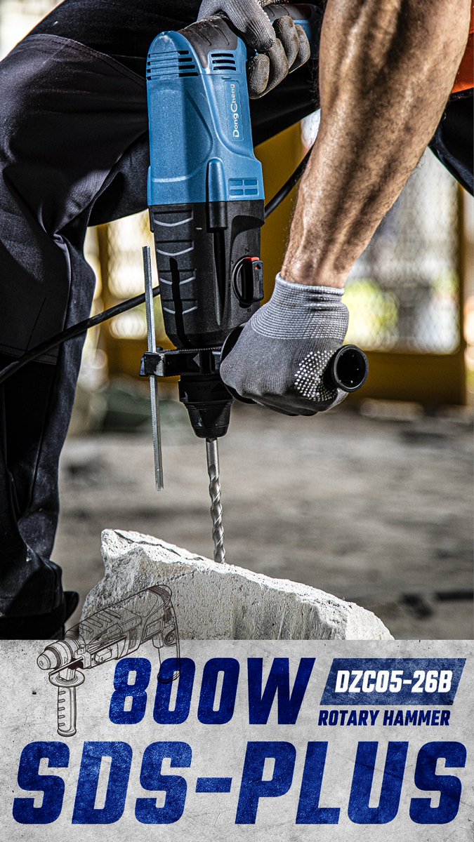 DongCheng_EU's tweet photo. Get ready for optimized durability and performance with the DongCheng 7.5 Amp 26mm rotary hammer drill! With an 800W copper motor and up to 2.8 joules of impact energy, this drill can handle a maximum diameter of 26mm.
🛒 https://t.co/2Z8zhPOxmP
#DongChengTools #RotaryHammer https://t.co/7DhuvPGSKP